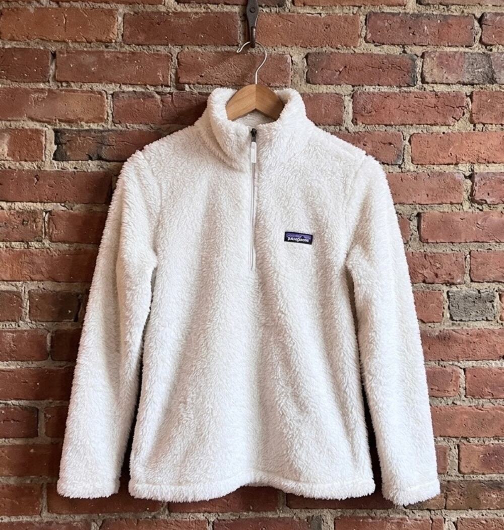 Patagonia Los Gatos Fleece Quarter Zip Cream White Fuzzy Gorpcore XS Sherpa